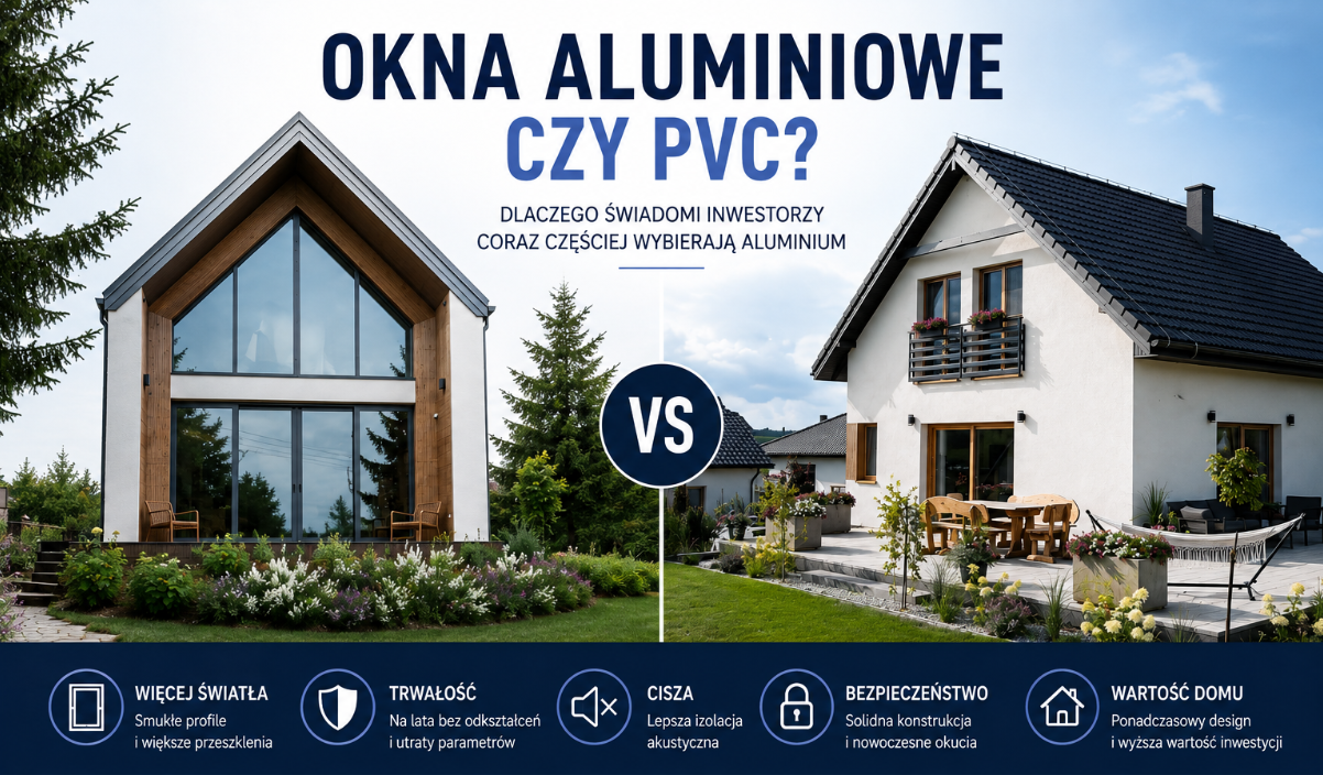 Porównanie okien aluminiowych i PVC na przykładzie dwóch domów oraz lista zalet aluminium